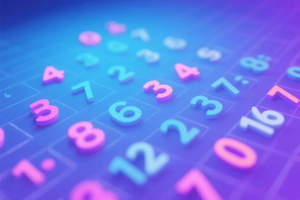 抽象数字矩阵，突出显示模式